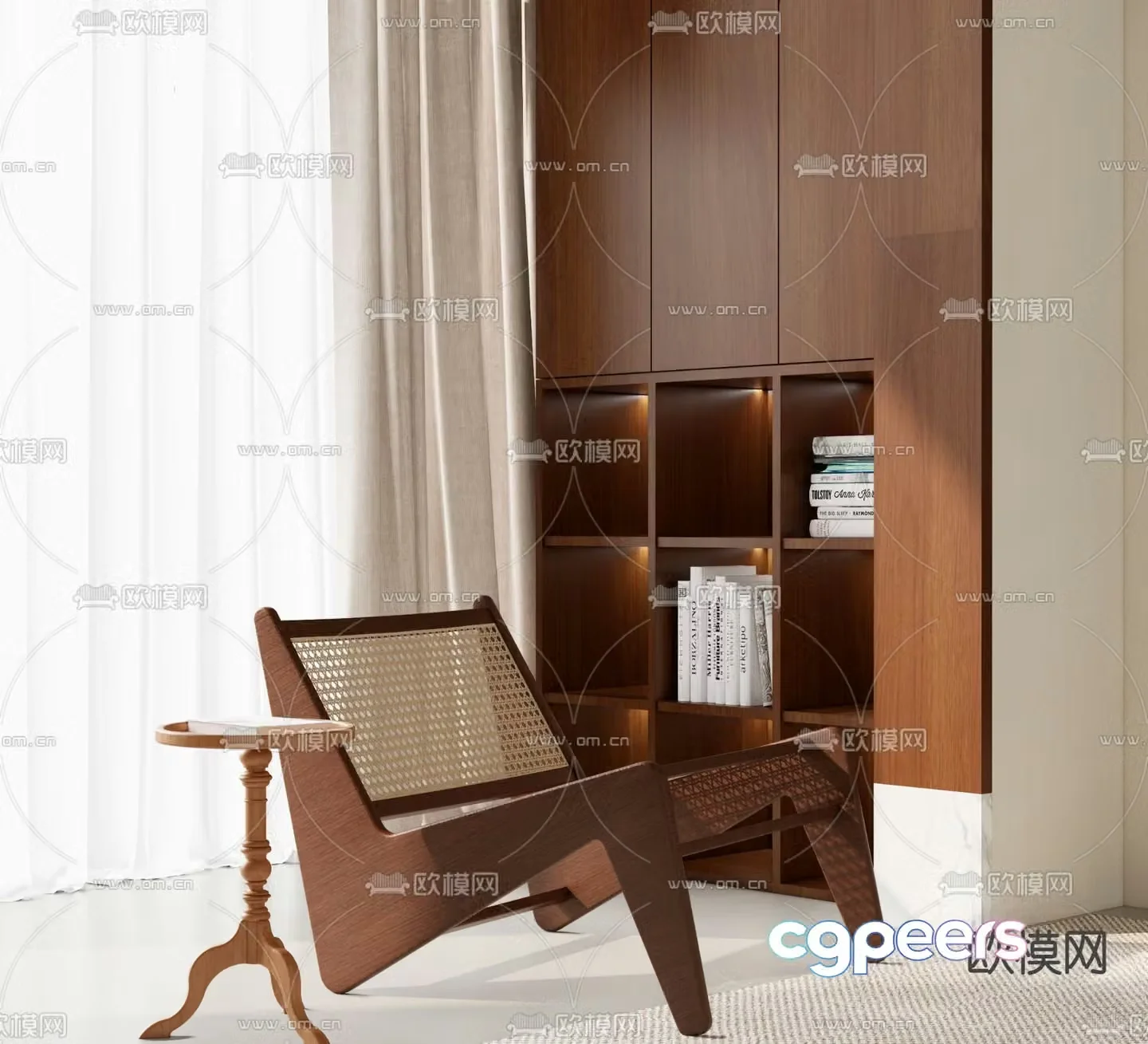 Wabi-sabi style leisure chair chair 3d model