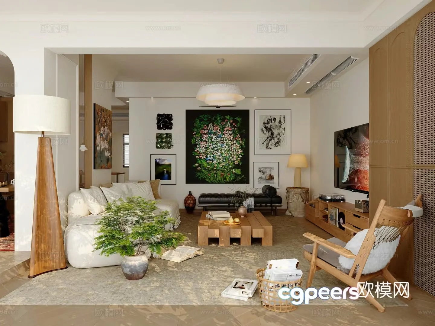 Cream logs living room logs cream logs wabi logs logs logs logs restaurants forest logs 3D model