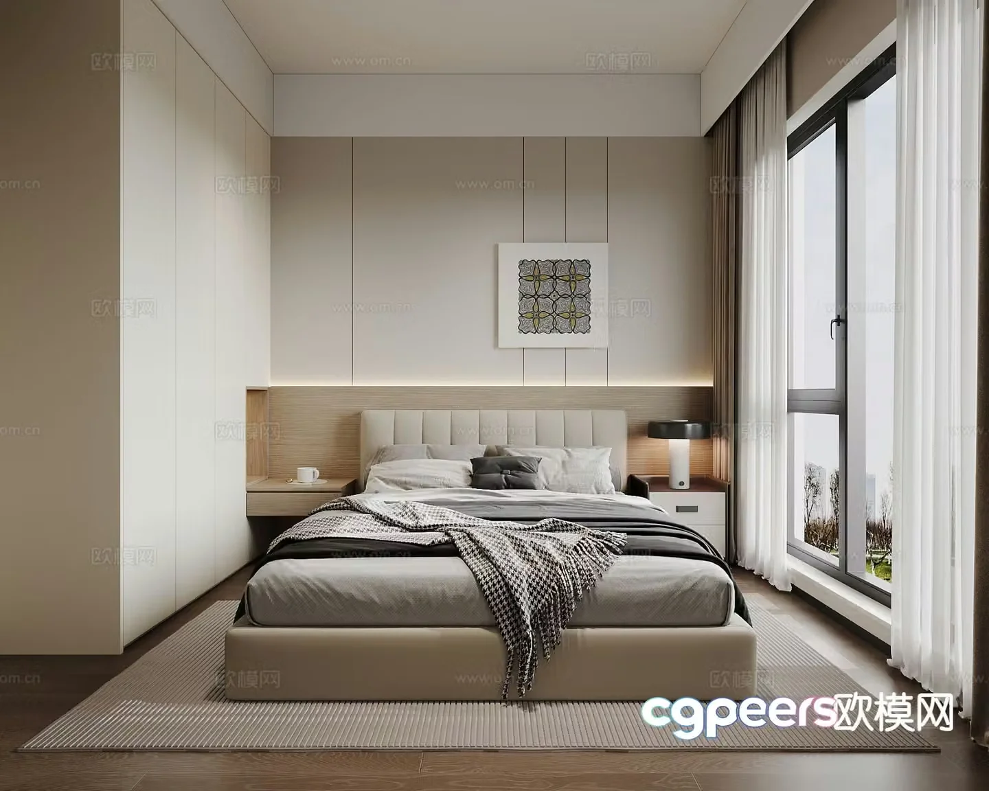 Modern bedroom second bedroom parents room 3d model