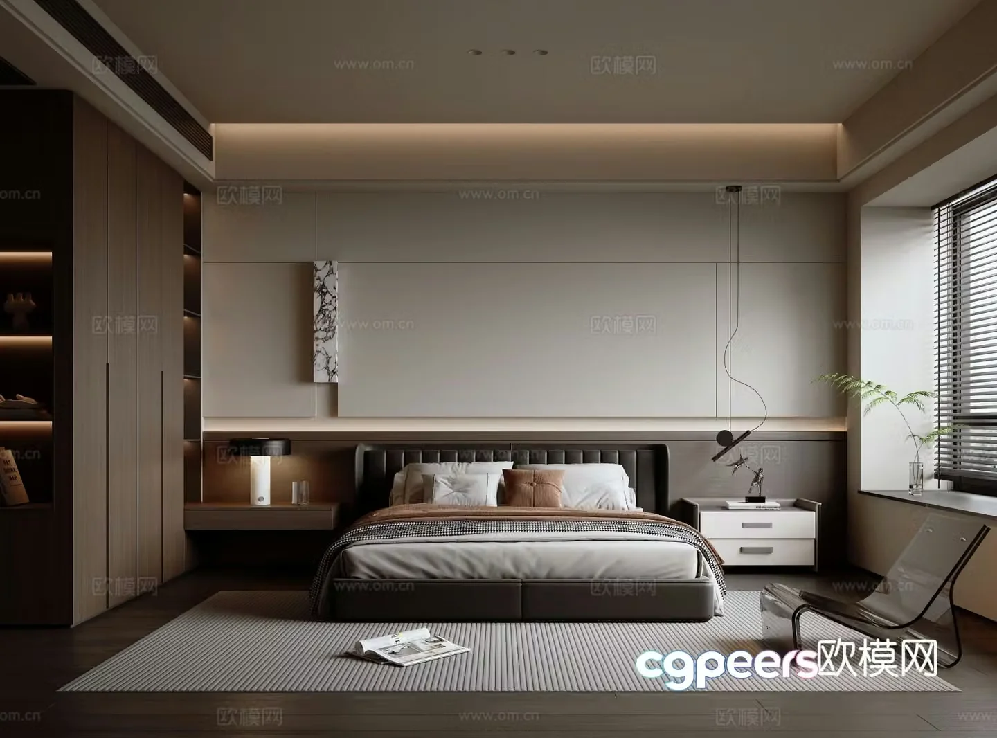 Italian style bedroom master bedroom 3d model