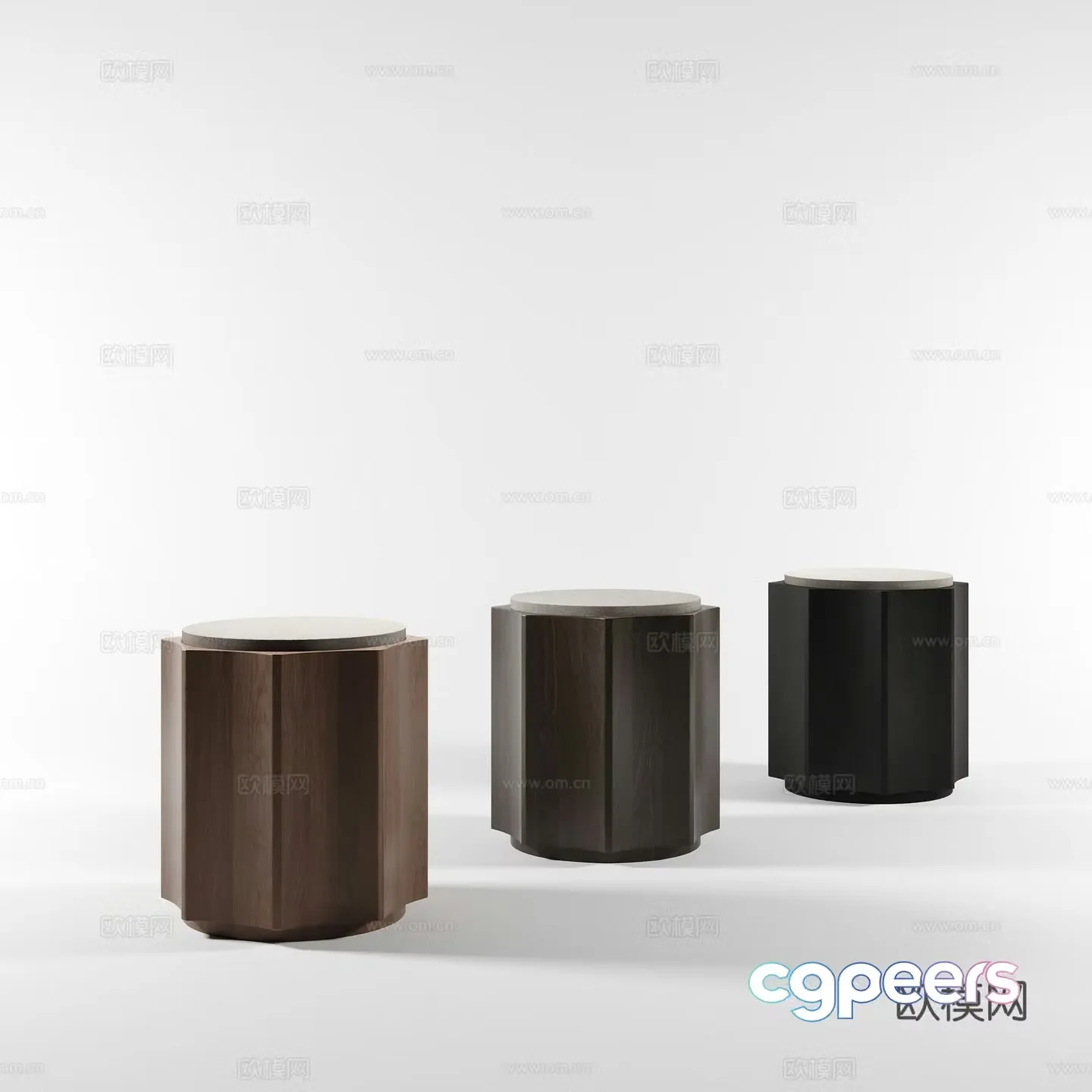 Modern round table side table 3D model