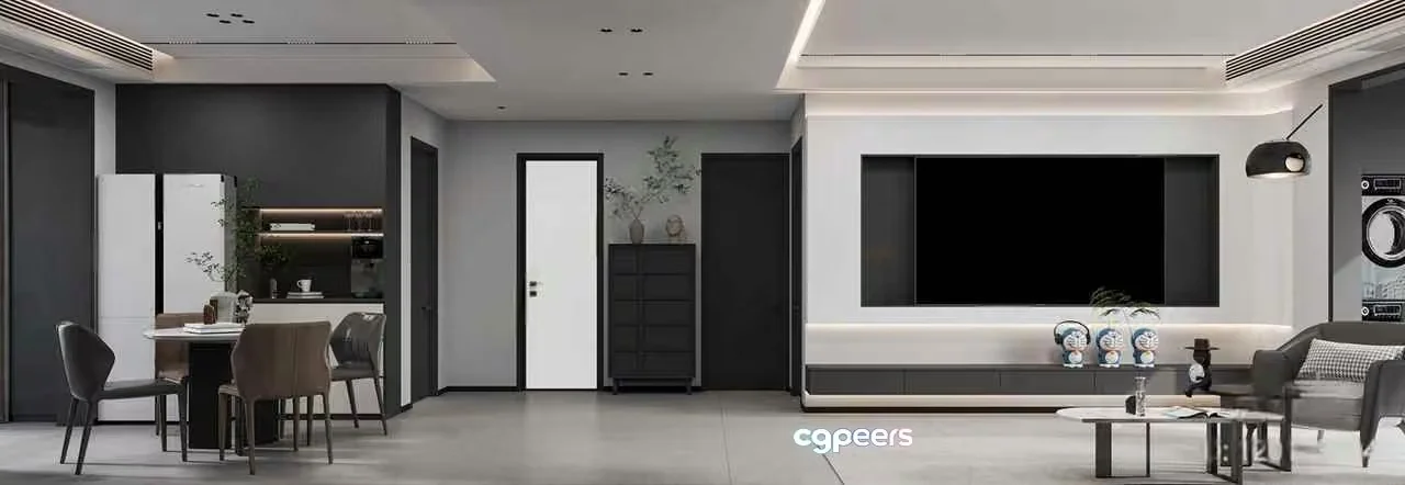 Modern Living Room 3D Model – 20610 – CORONA Render