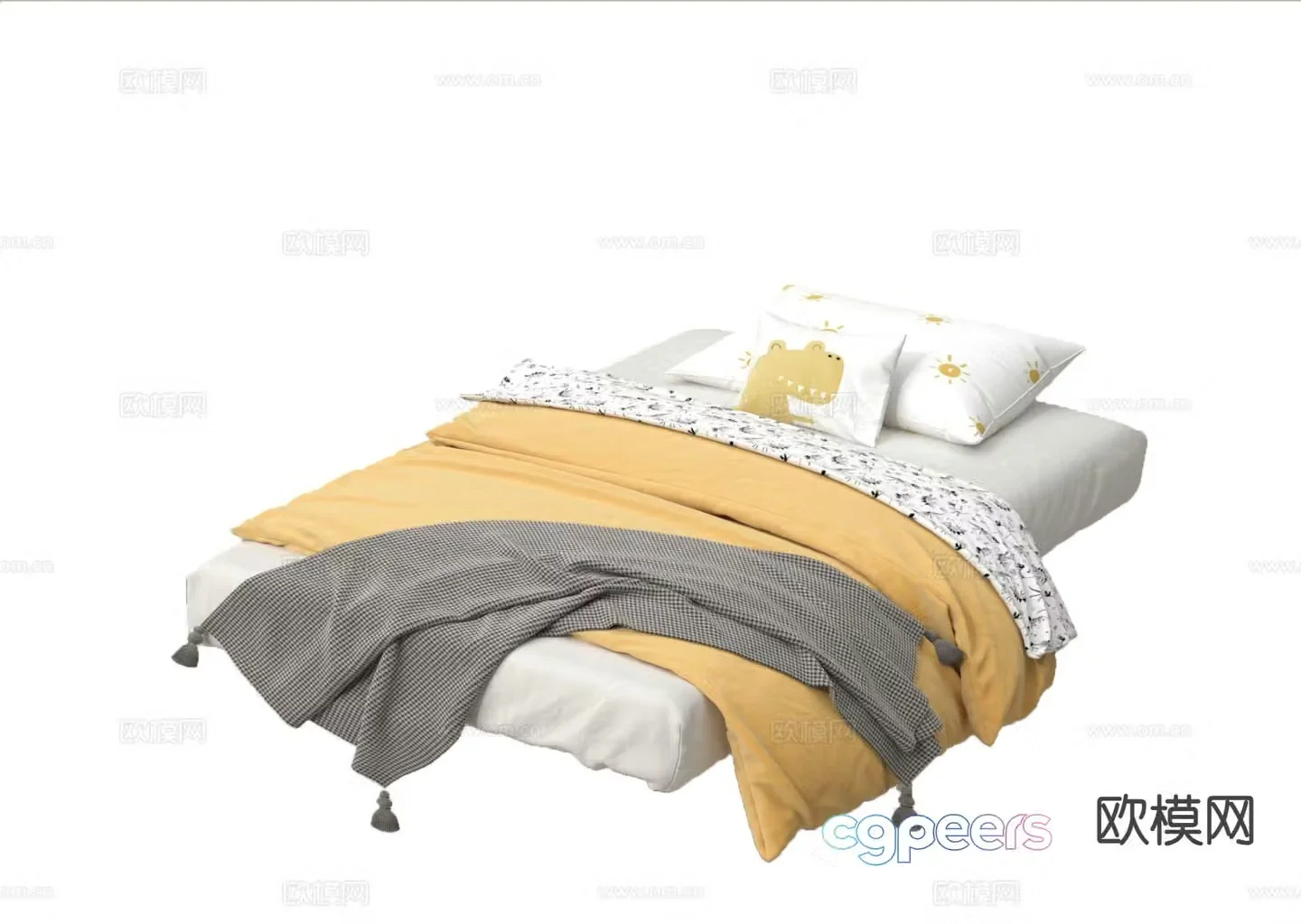 Children’s bed single bed tatami bed 3d model
