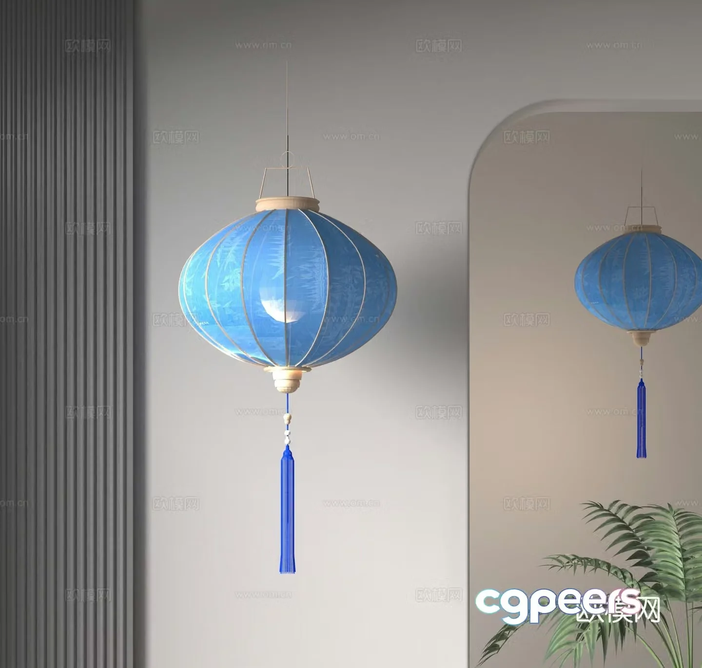 New Chinese lantern decorative lamp 3d model