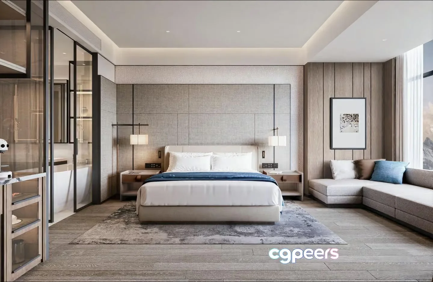 Modern Master Bedroom 3D Model – 12910 – VRAY Render