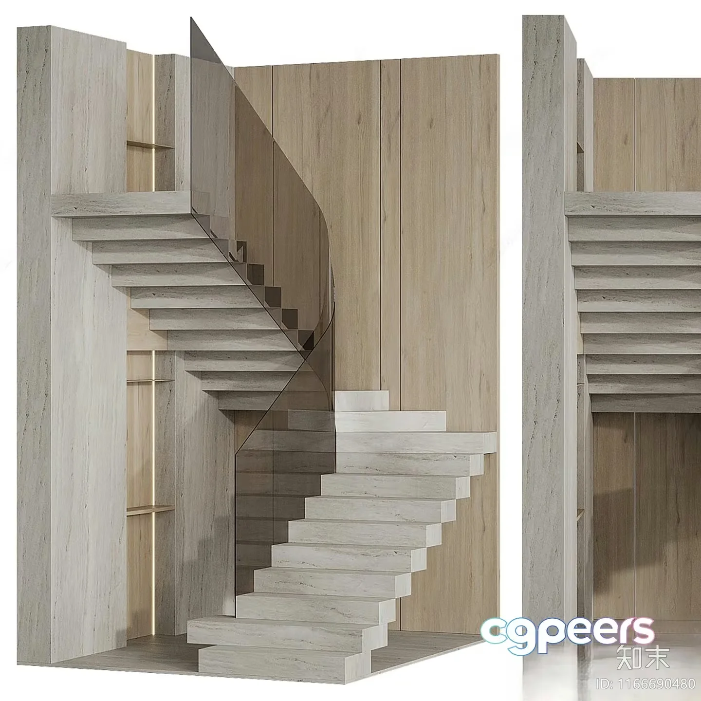 A Modern Staircase 3D Model – 11787 – VRAY Render