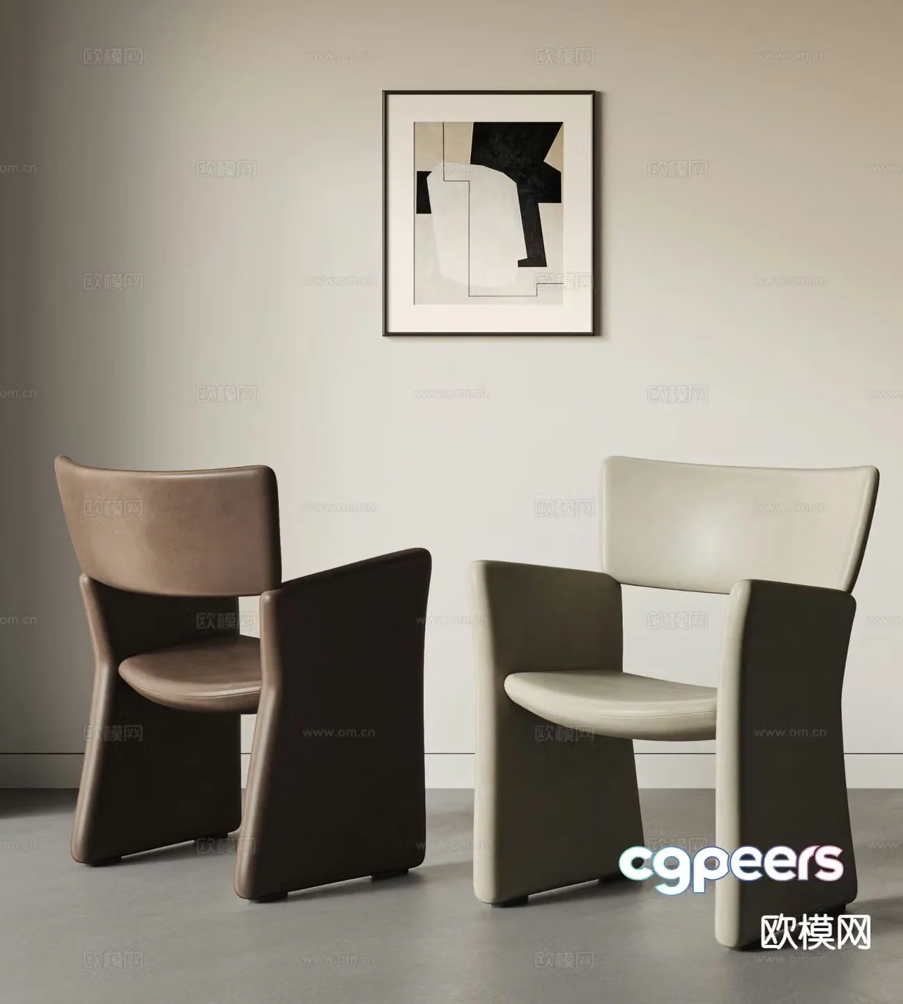 POLIFORM Italian leather chair leisure chair 3d model