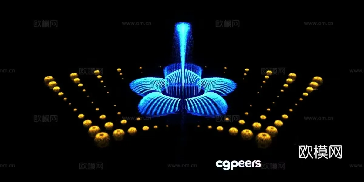 Music fountain 3d model