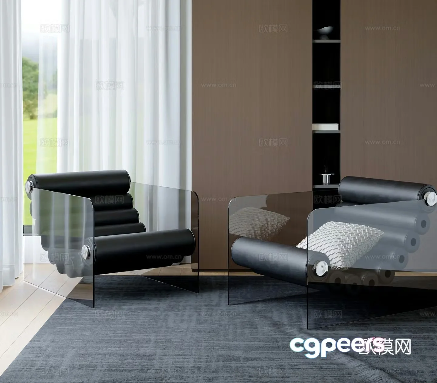 Modern acrylic lounge chair 3d model