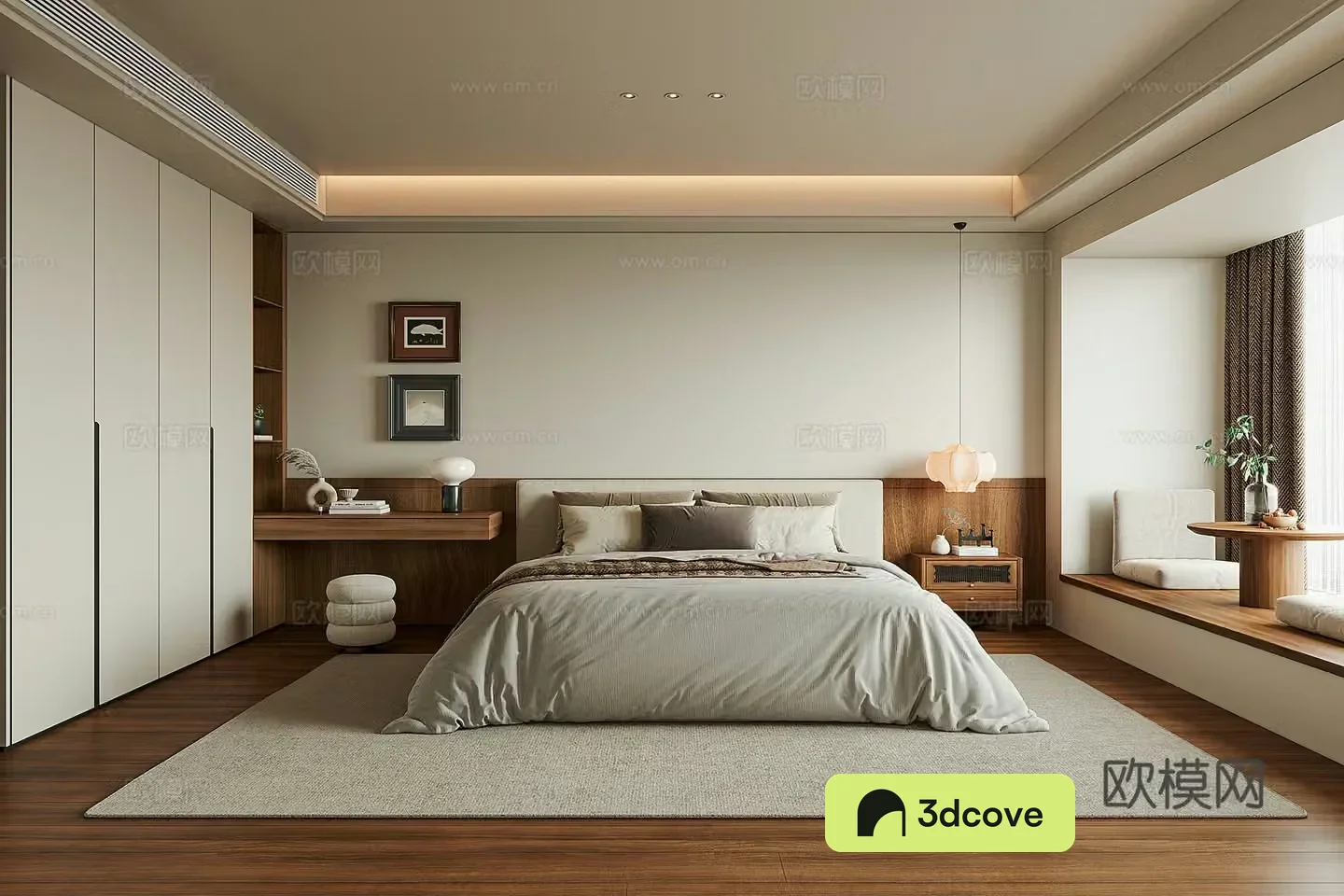 Middle-aged bedroom 3d model