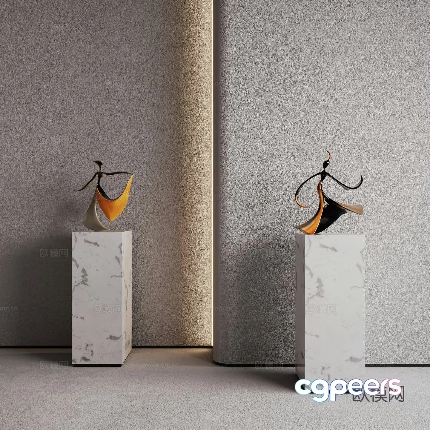 Modern sculpture ornaments 3d model