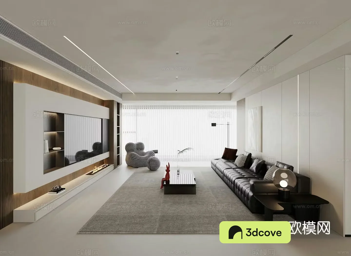 Italian minimalist living room black and white gray living room