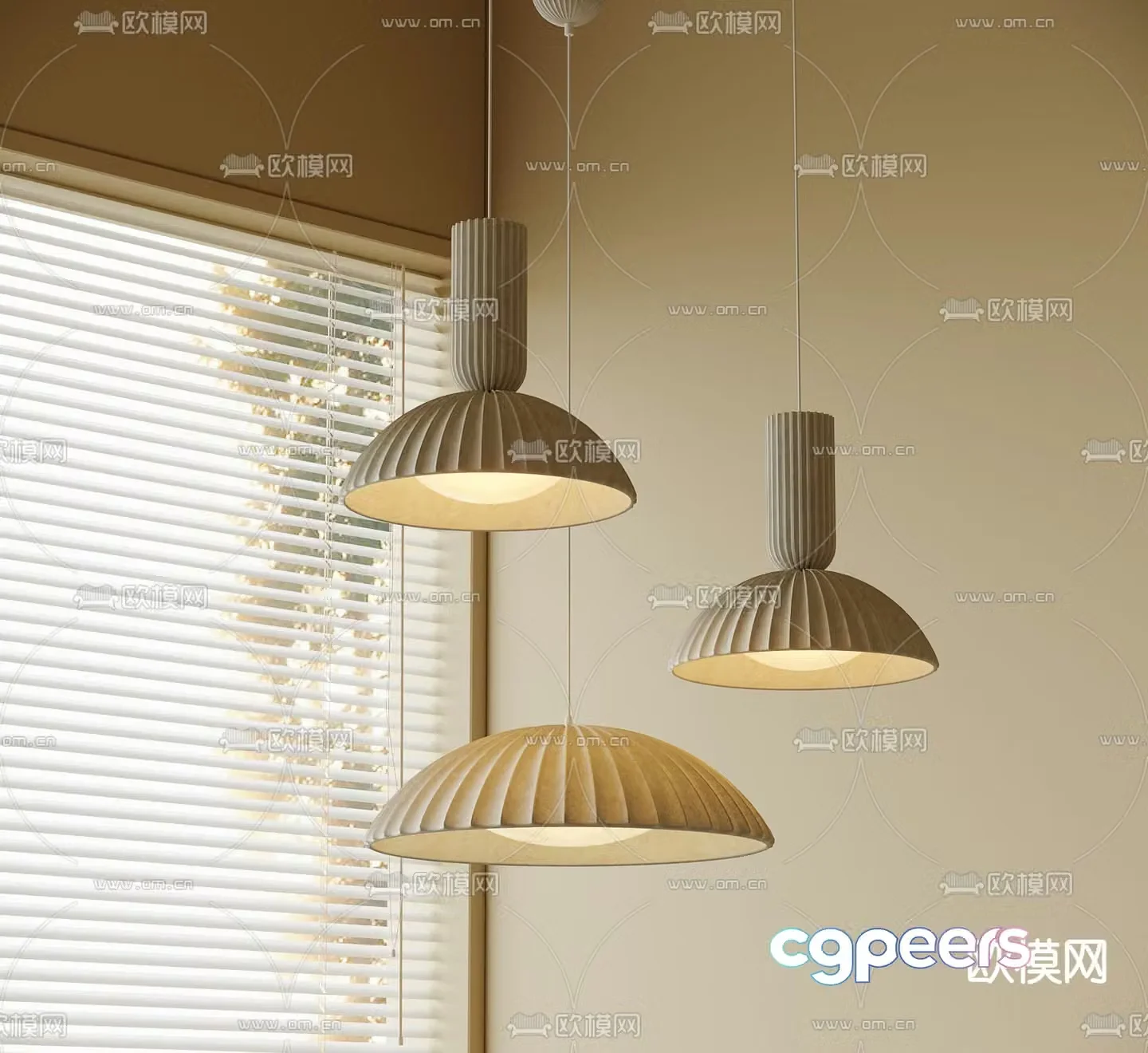 Wabi-sabi small chandelier 3d model