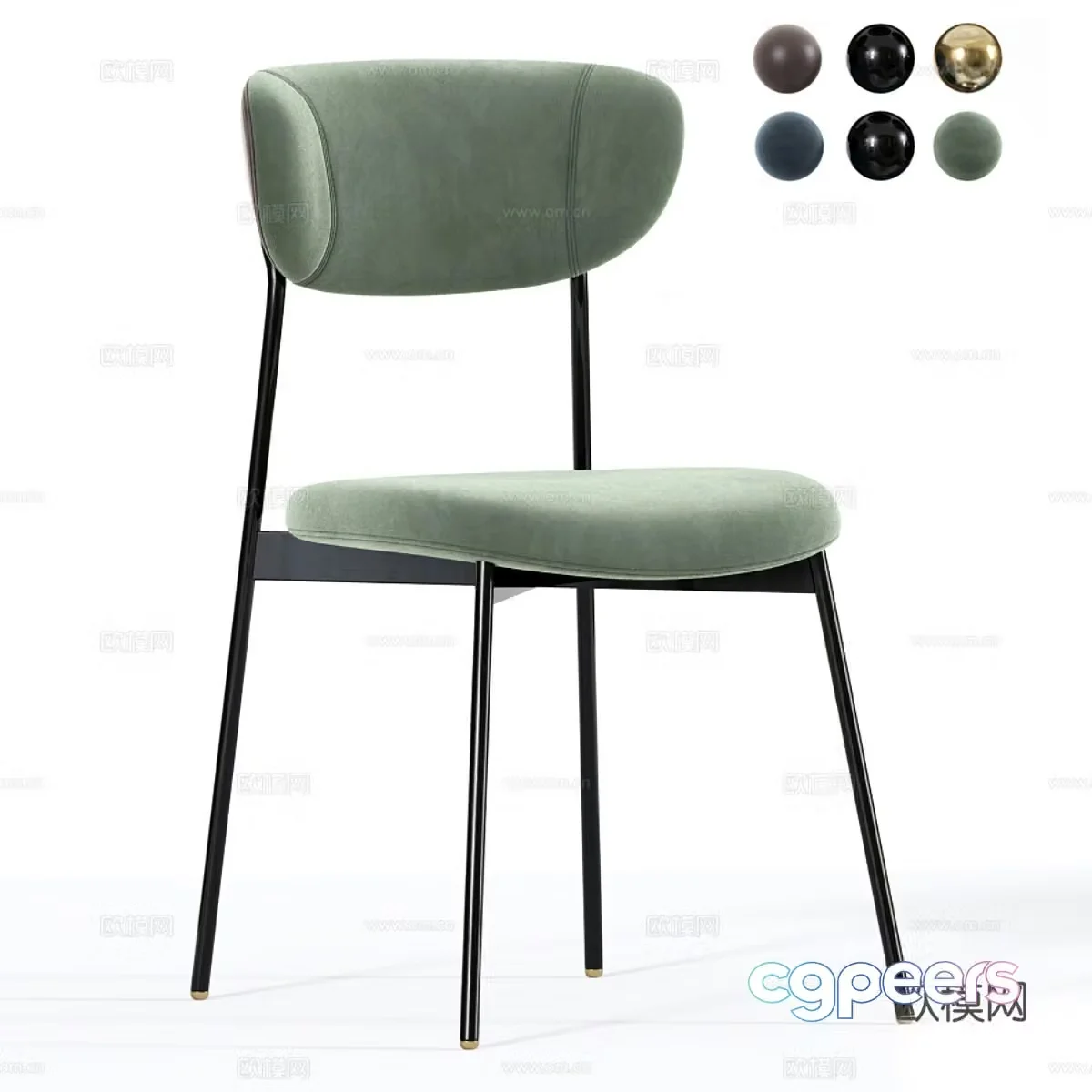 Modern Petal Dining Chair 3D Model