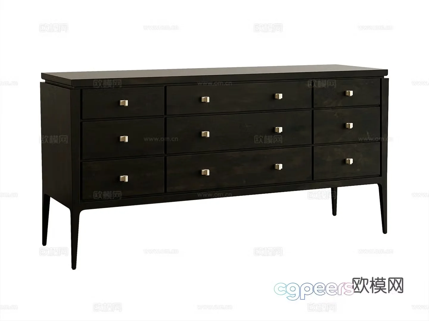 Modern chest of drawers side cabinet 3d model