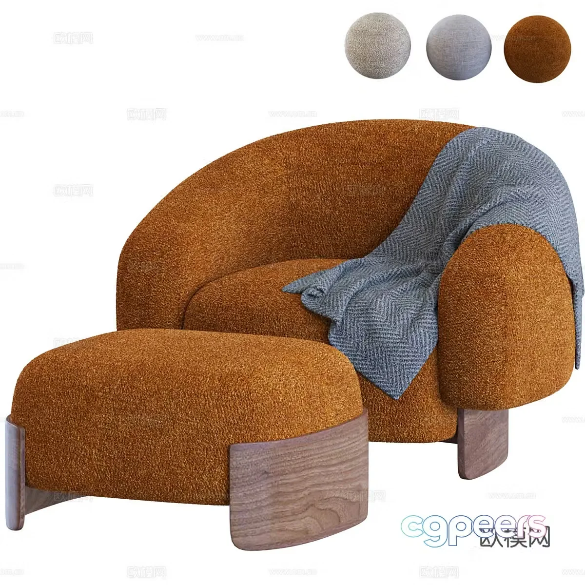 Modern Cream Style Betty Casual Sofa 3D Model