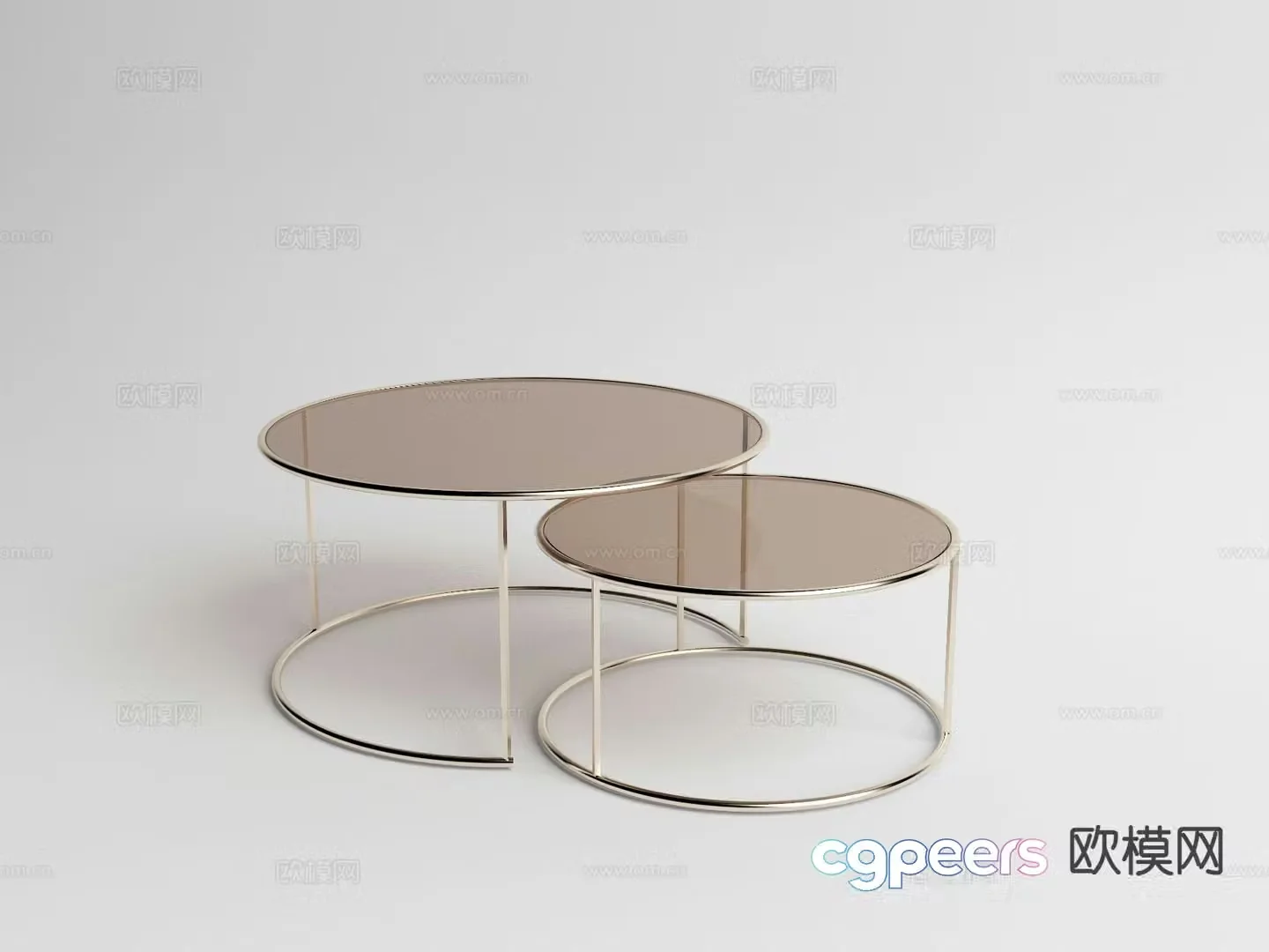 Modern double coffee table 3d model