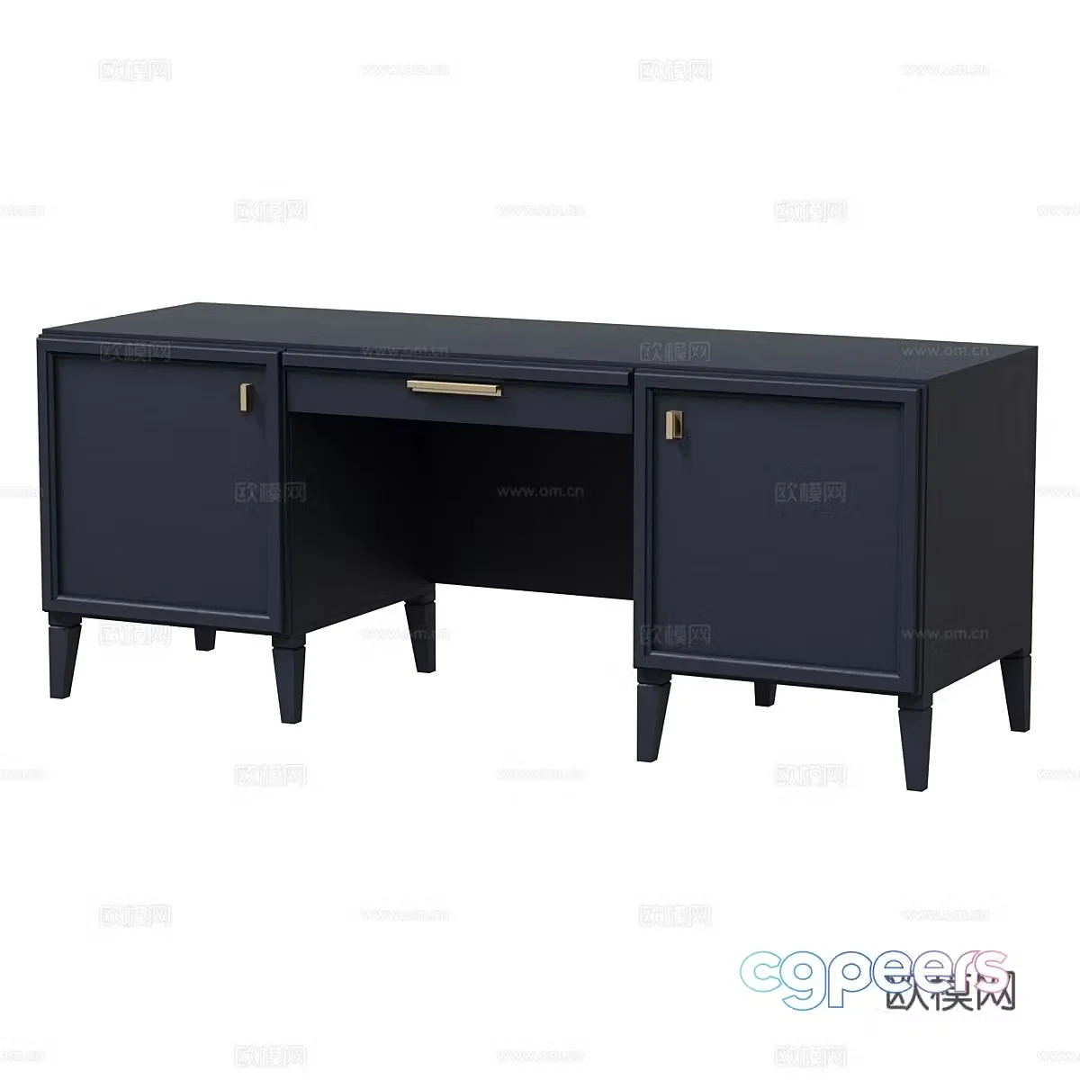 Modern desk writing desk computer desk 3d model