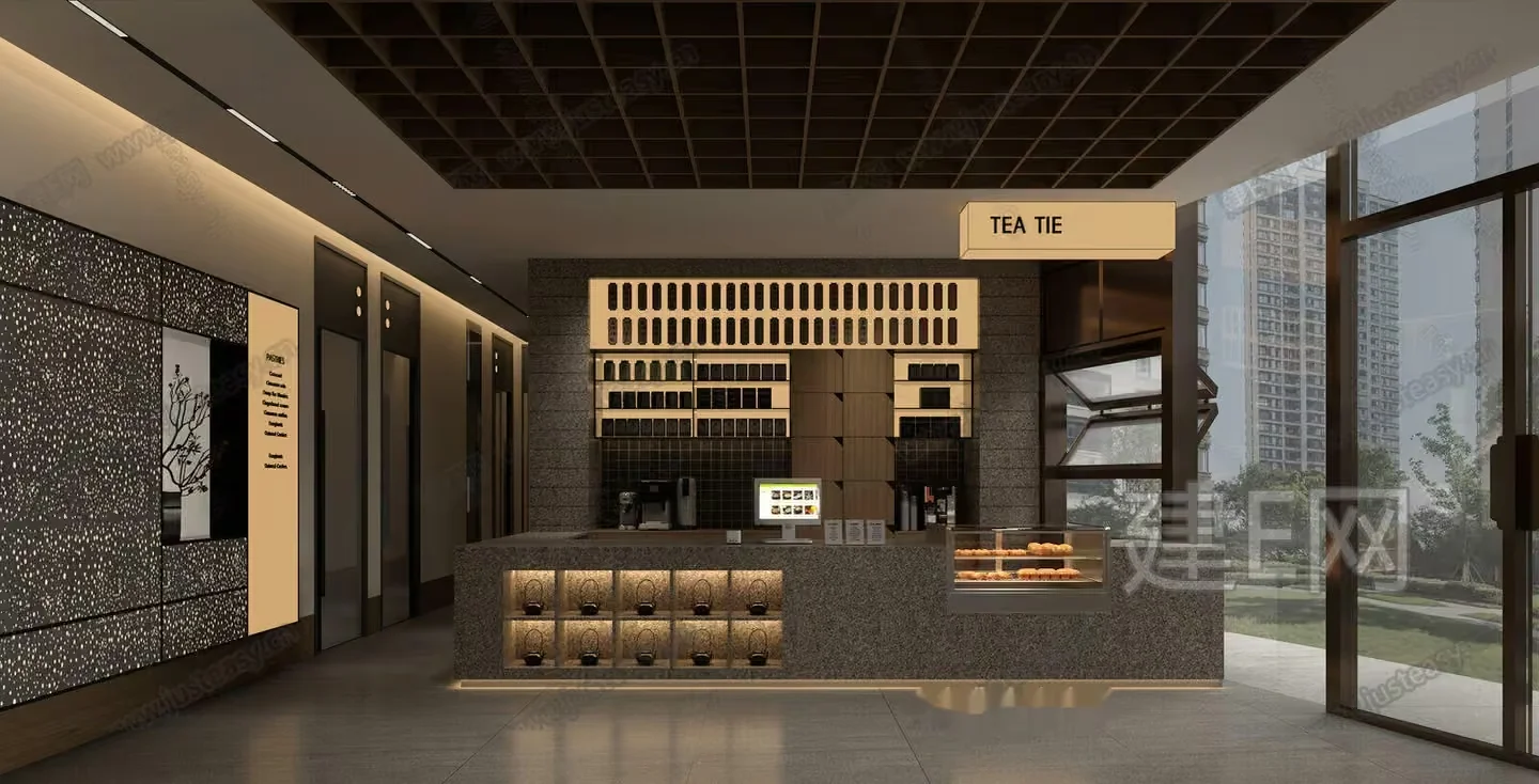 A Modern Tea Shop 3D Model – 8285 – VRAY Render