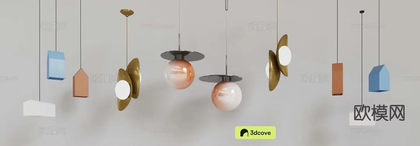 Gradient metal chandelier small chandelier