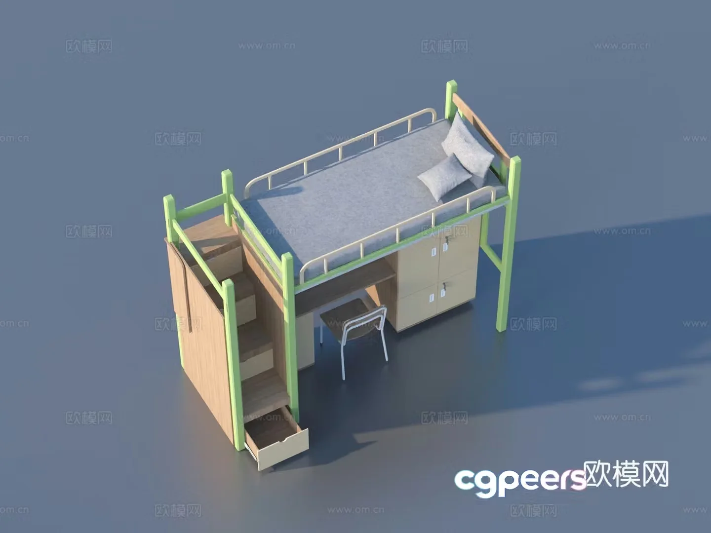 Getting on and getting out of bed Student bed Furniture 3d model