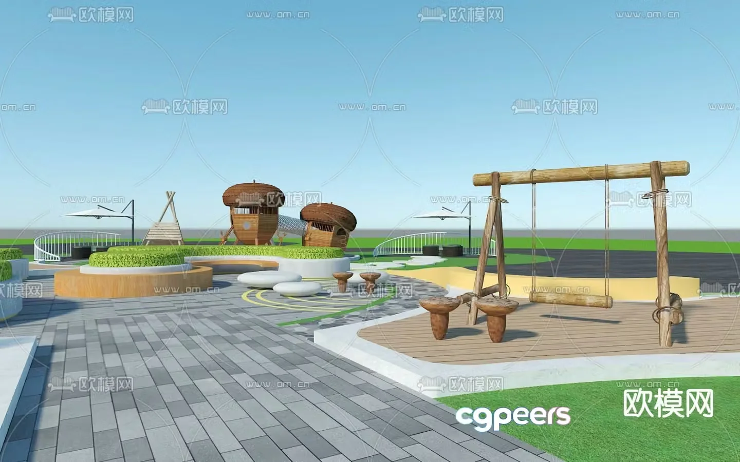 Play area amusement equipment 3d model