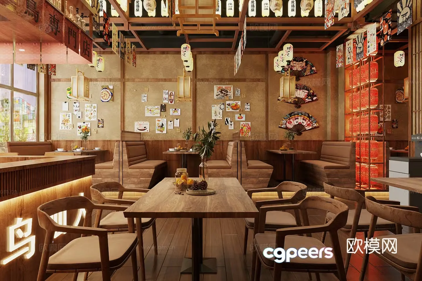 Japanese restaurant 3d model
