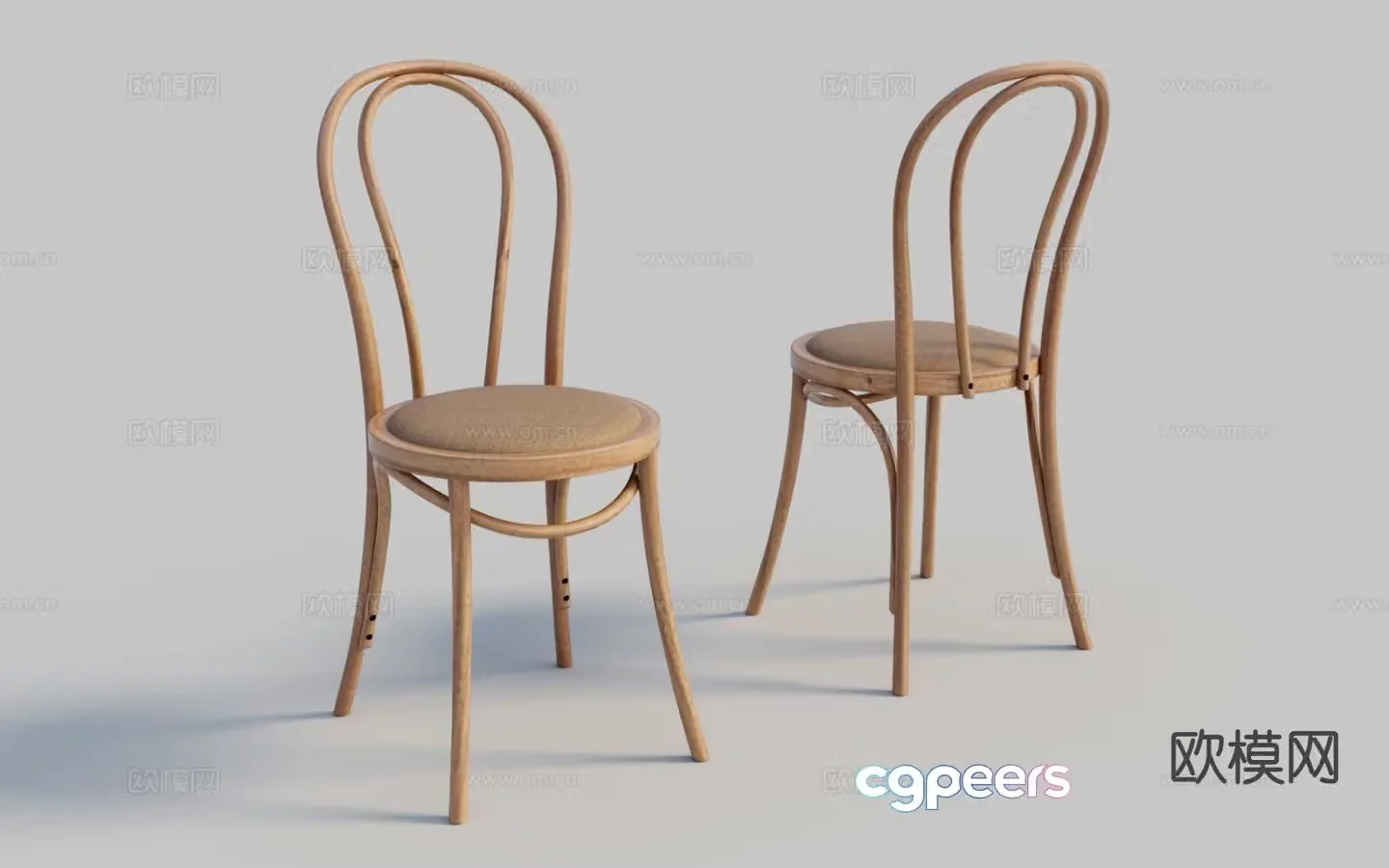 Nordic chair single chair dining chair leisure chair 3d model