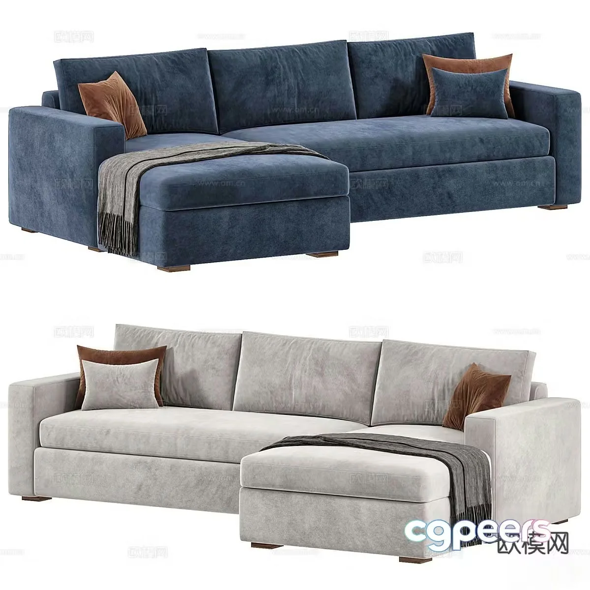 Three seater sofa upholstered sofa 3d model