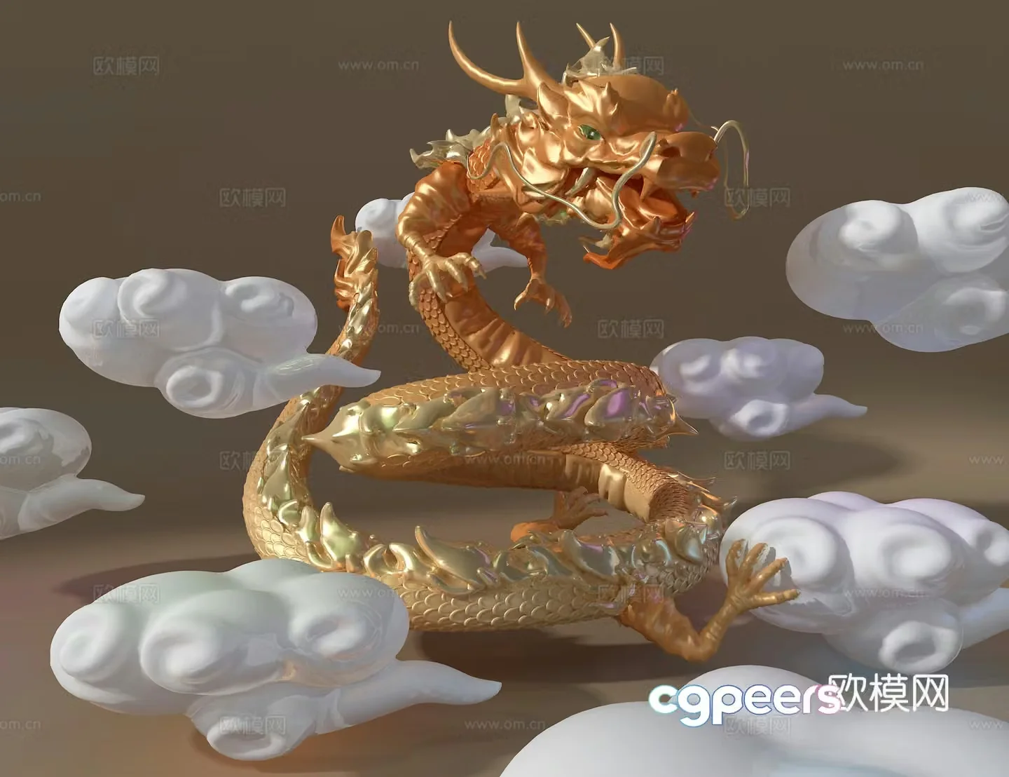 Dragon sculpture ornament 3d model
