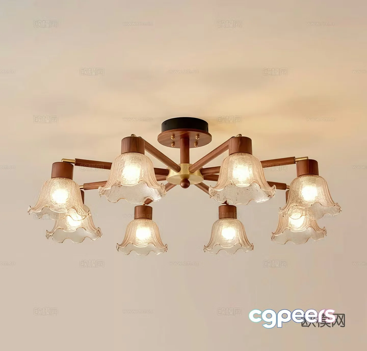 Middle-aged chandeliers decorative lamp 3d model