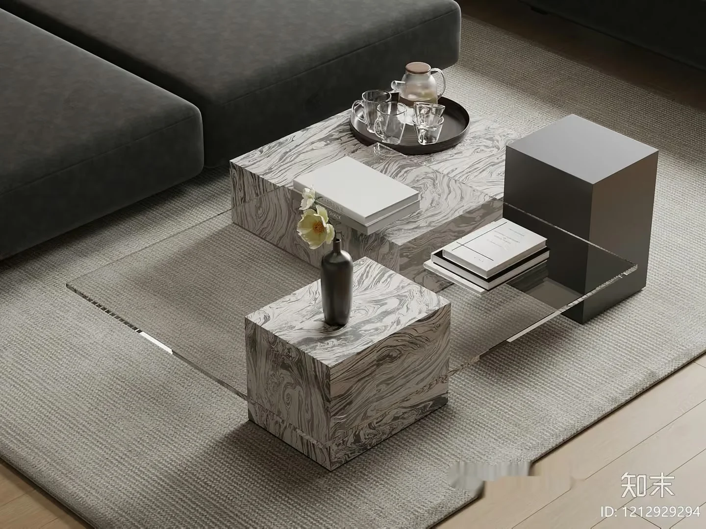 Modern Living Room 3D Model – 7730 – VRAY Render