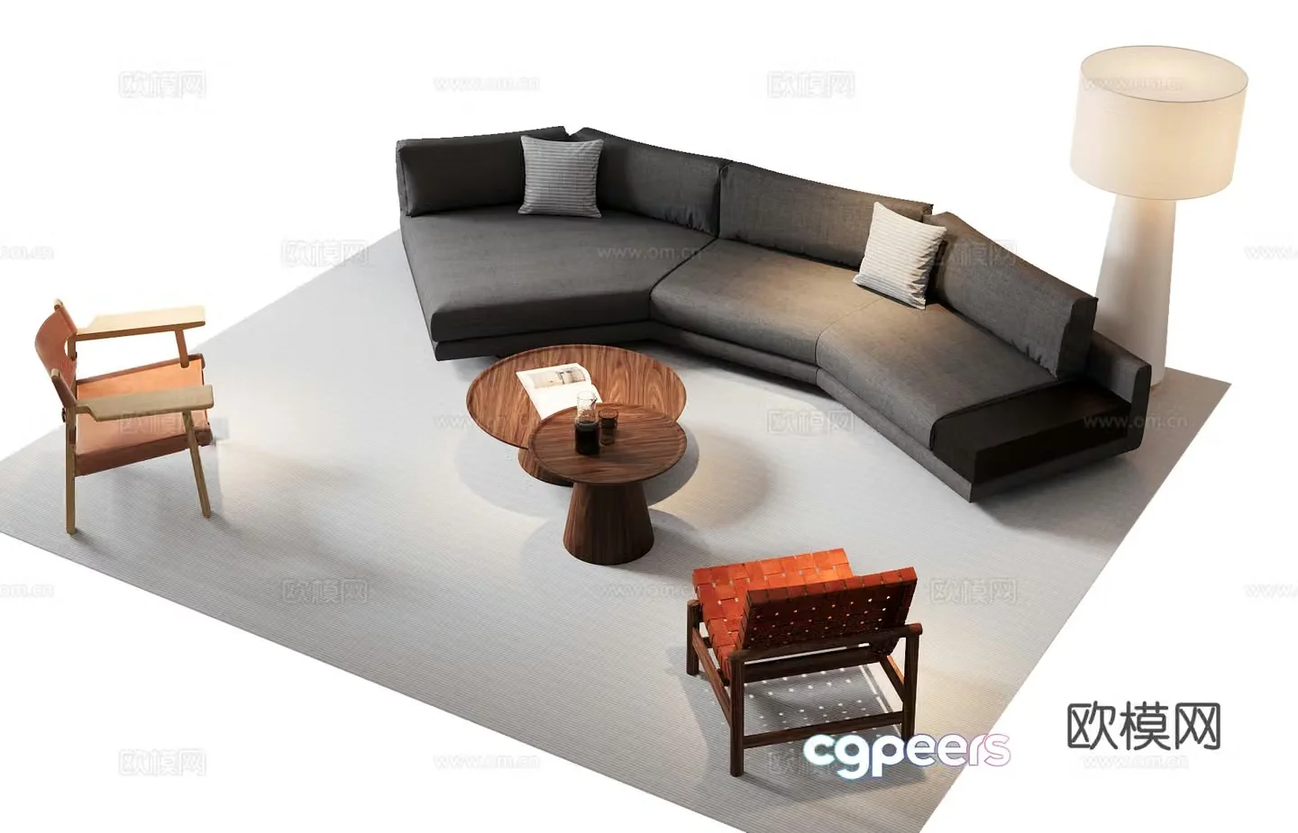 Italian sectional sofa 3d model