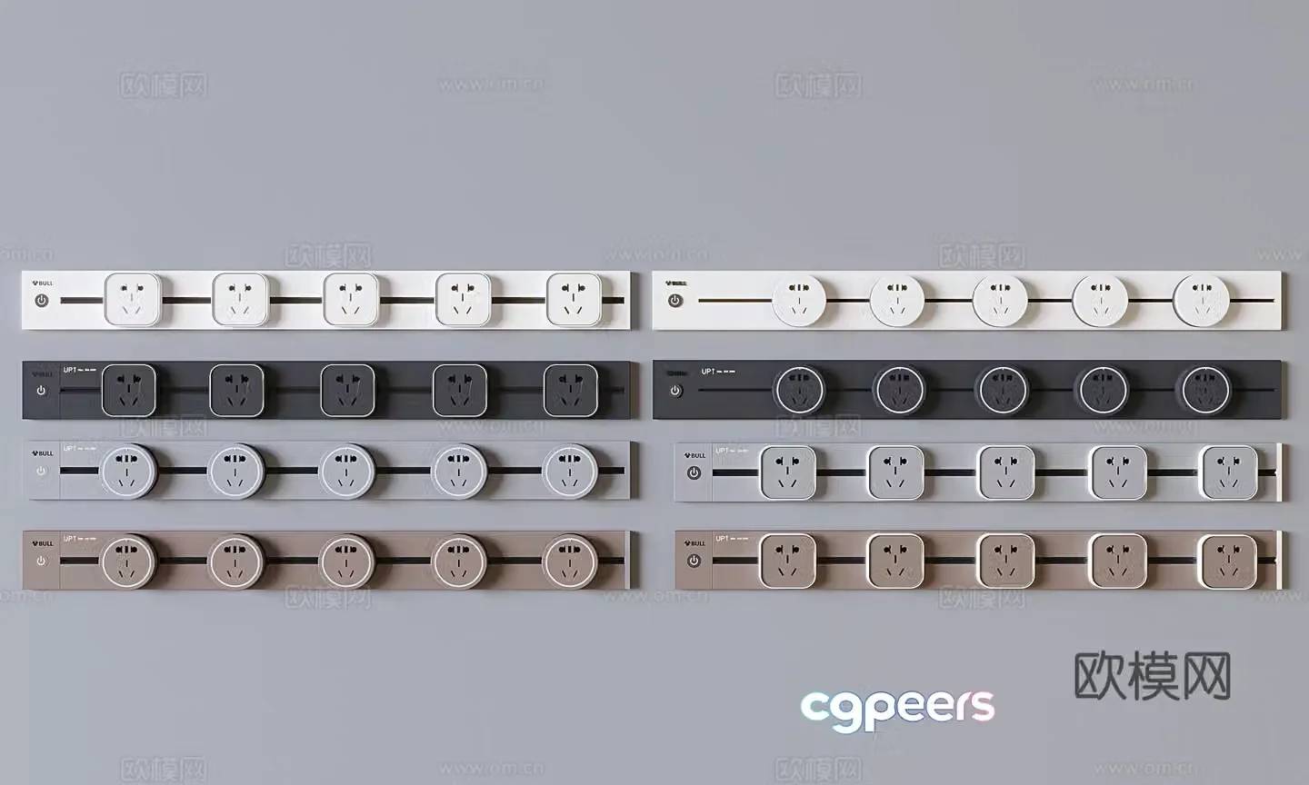 Movable track socket panel 3d model