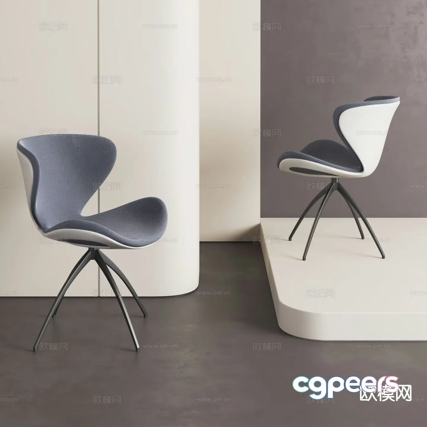 Modern chair dining chair leisure chair 3d model