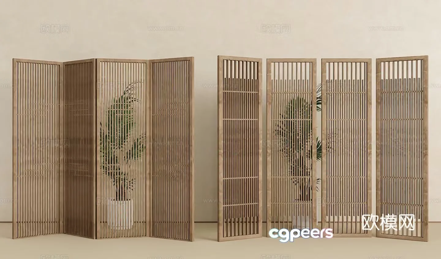 Screen partition Folding screen Folding partition 3D model