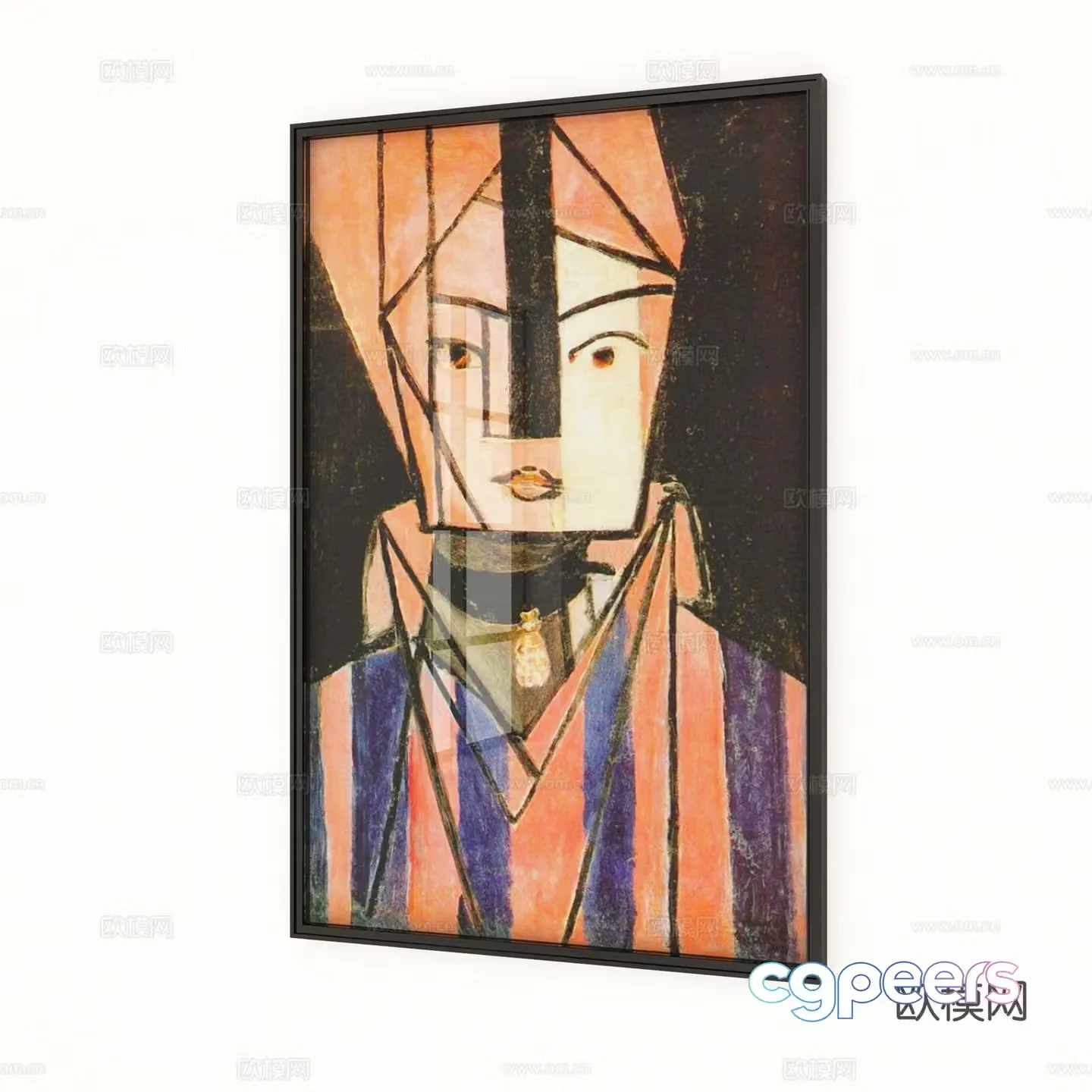 Art abstract hanging paintings Beasty hanging paintings Middle-aged hanging paintings 3D model