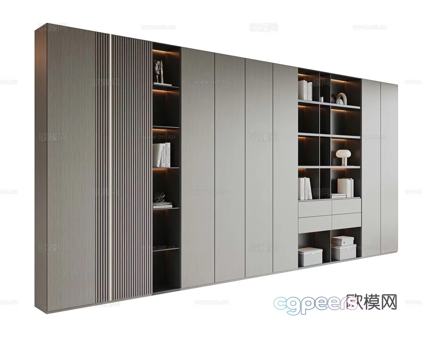 Italian modern bookcase bookcase bookcase study bookcase living room bookcase open bookcase office bookcase 3d model
