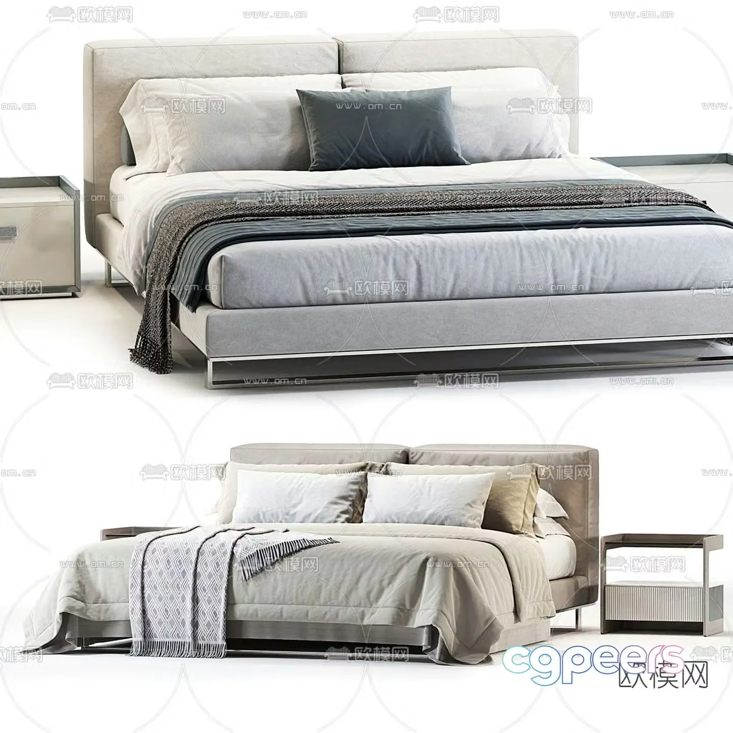 poliform double bed 3d model
