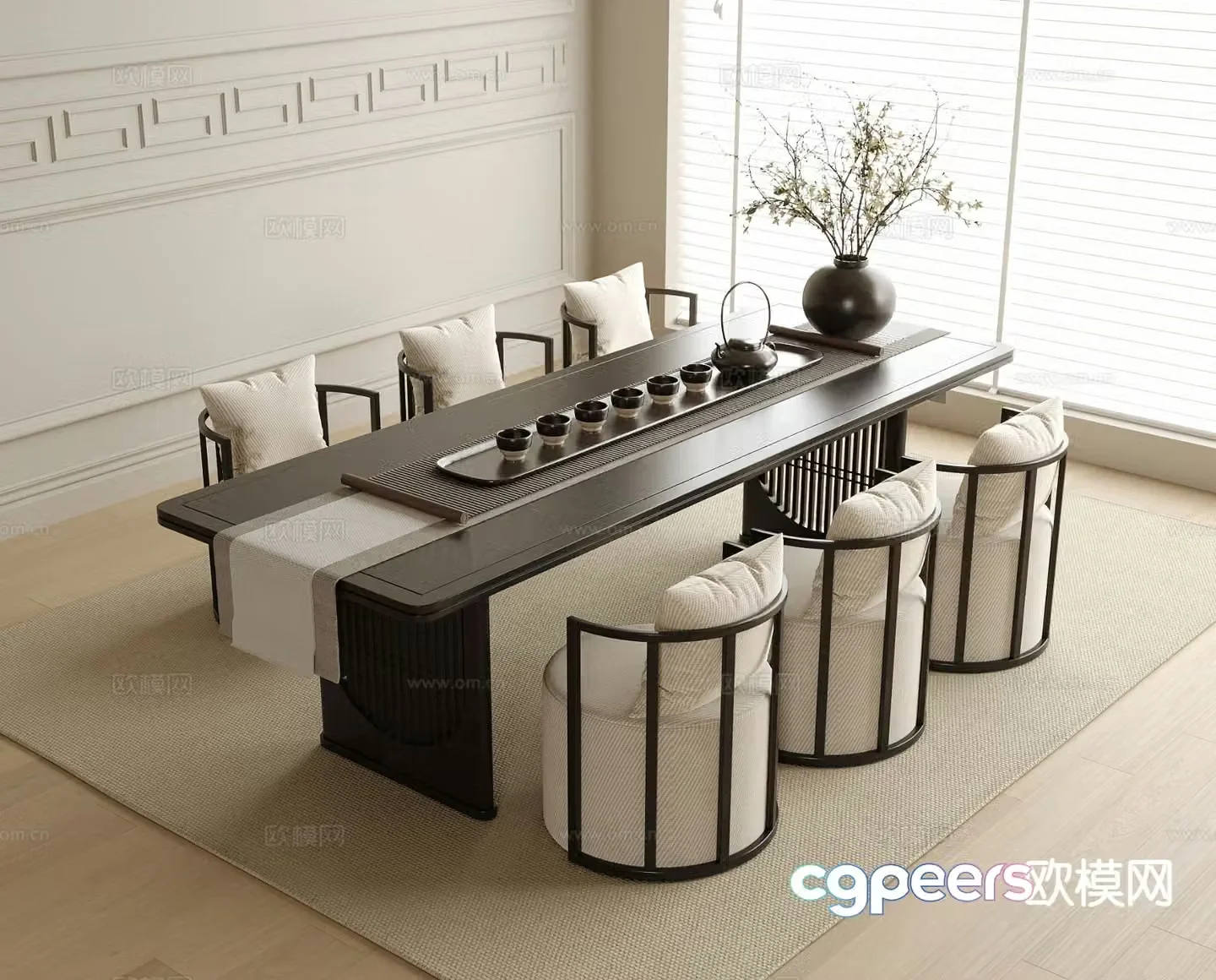 New Chinese style tea table tea table 3d model
