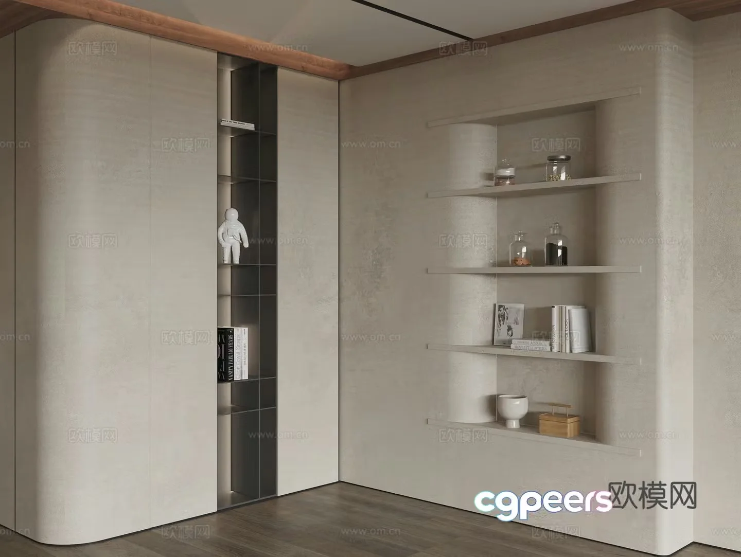 Decorative cabinet entrance cabinet accessories books storage tank 3d model