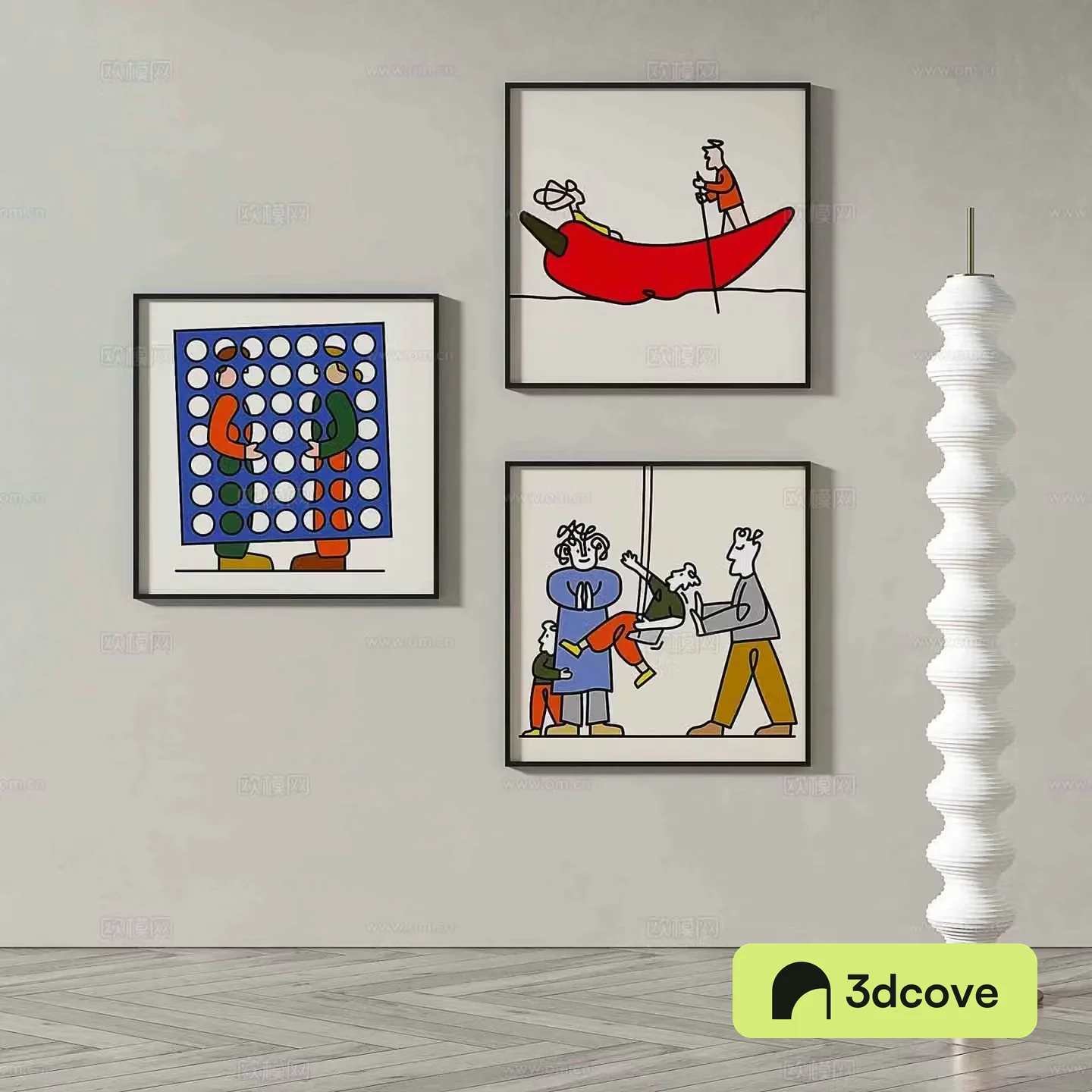 Modern cartoon painting decorative painting