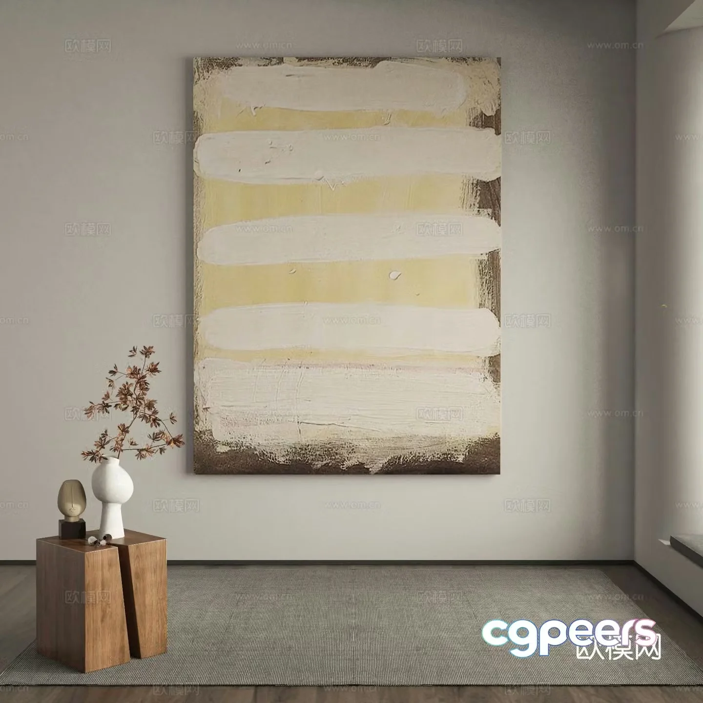 Modern texture painting decorative painting 3d model