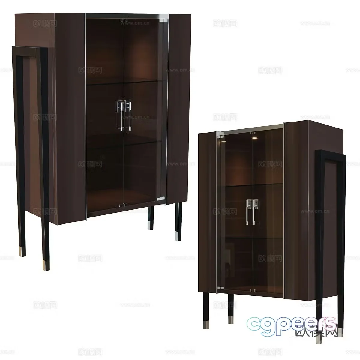 Modern Italian glass sideboard 3D model