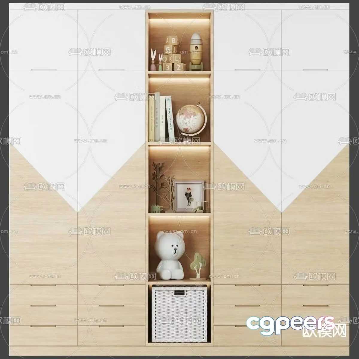 Modern children’s wardrobe decorative cabinet 3d model