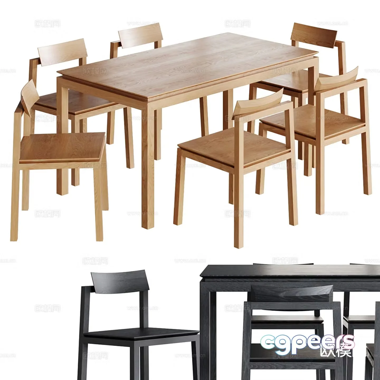 Wasabi Wind Dining Table and Chair 3D Model