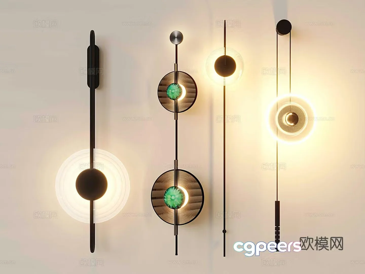 Modern wall light combination disc wall light living room wall light bedroom wall light 3D model
