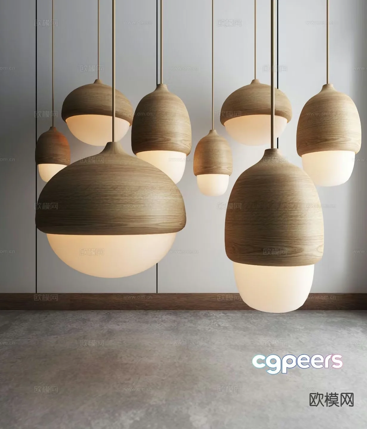 Wabi-sabi chandelier art chandelier 3d model