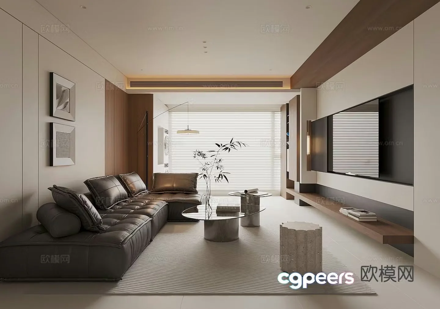 Modern home living room 3d model