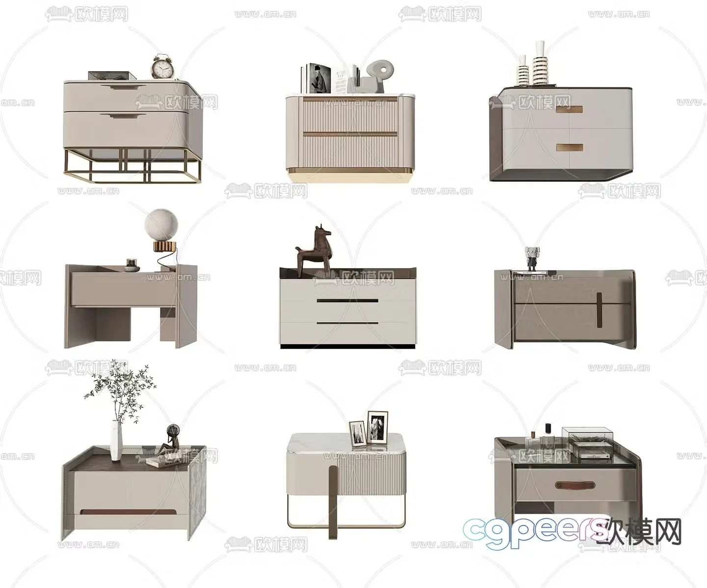 Modern bedside table 3d model
